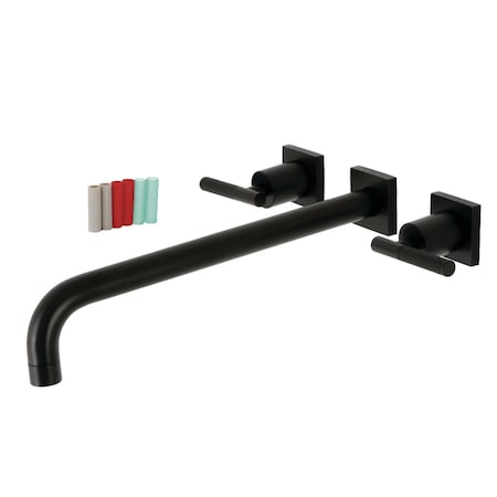 Kingston Brass KS6040CKL Wall Mount Tub Faucet, Matte Black KS6040CKL
